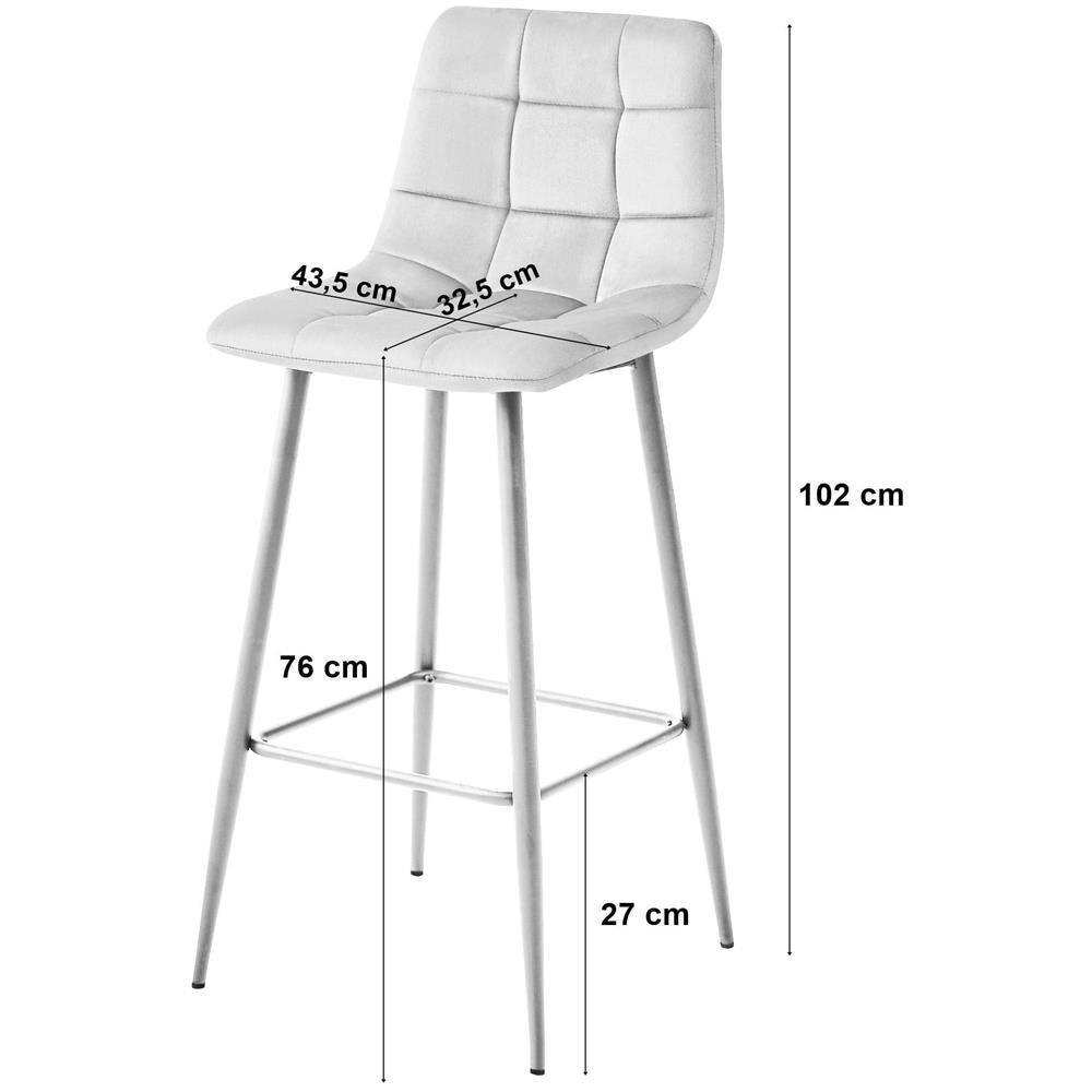 Sgabello TEOTO in velluto nero con gambe dorate, design moderno x4 - Foto 6