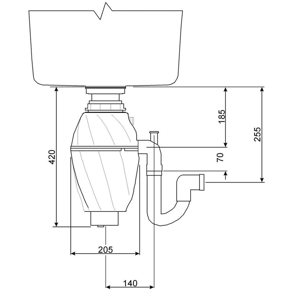 Tritarifiuti Dissipatore Rifiuti Alimentari Motore 1 HP KITFD100 - Foto 2