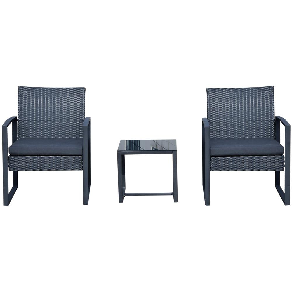 Relaxdays Mobili Da Balcone, Set Da 3, Tavolino Con 2 Sedie, Decorativi - Foto 4