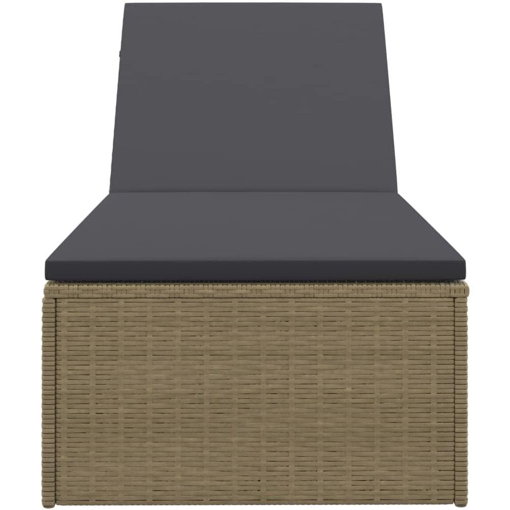 Lettino Prendisole In Polyrattan Marrone E Grigio Scuro - Foto 9