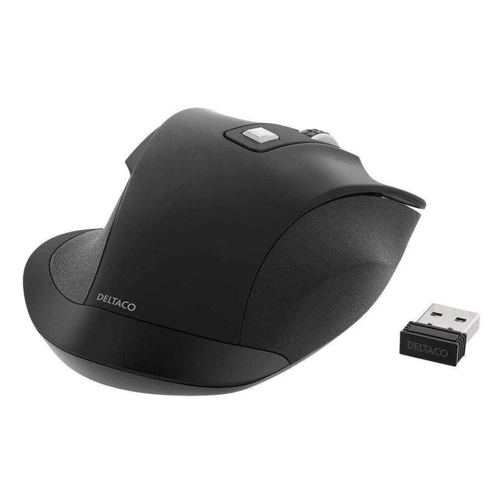 Deltaco Office Mouse Ergonomico Wireless, Clic Silenziosi, 2400 Dpi - Foto 1