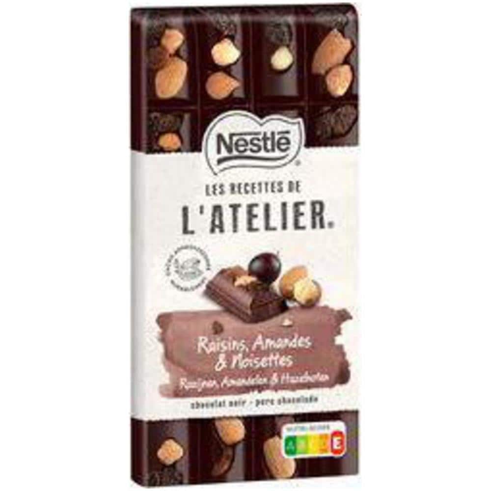 Les Recettes De L'atelier - Chocolat Noir Raisins Amandes \ u0026 Noisettes La Tablette De 170g - Foto 1