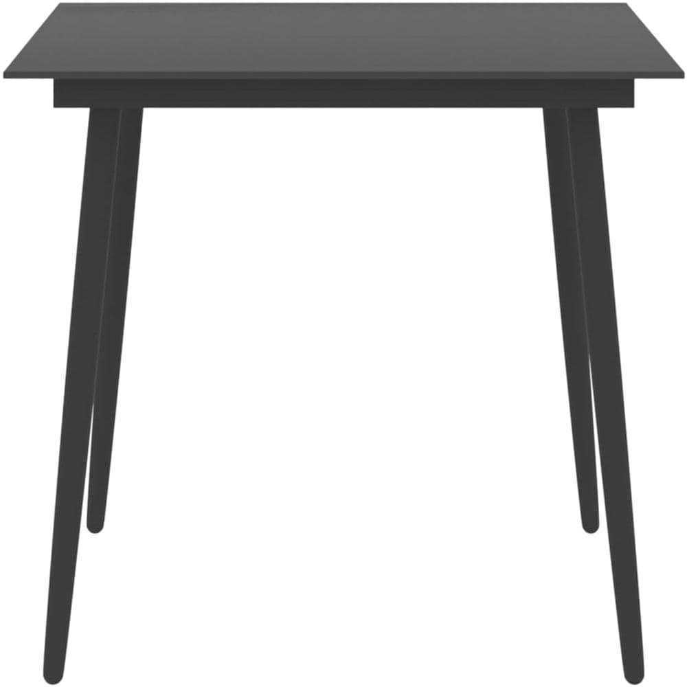 Tavolo da Giardino Nero 80x80x74 cm in Acciaio e Vetro - Foto 2