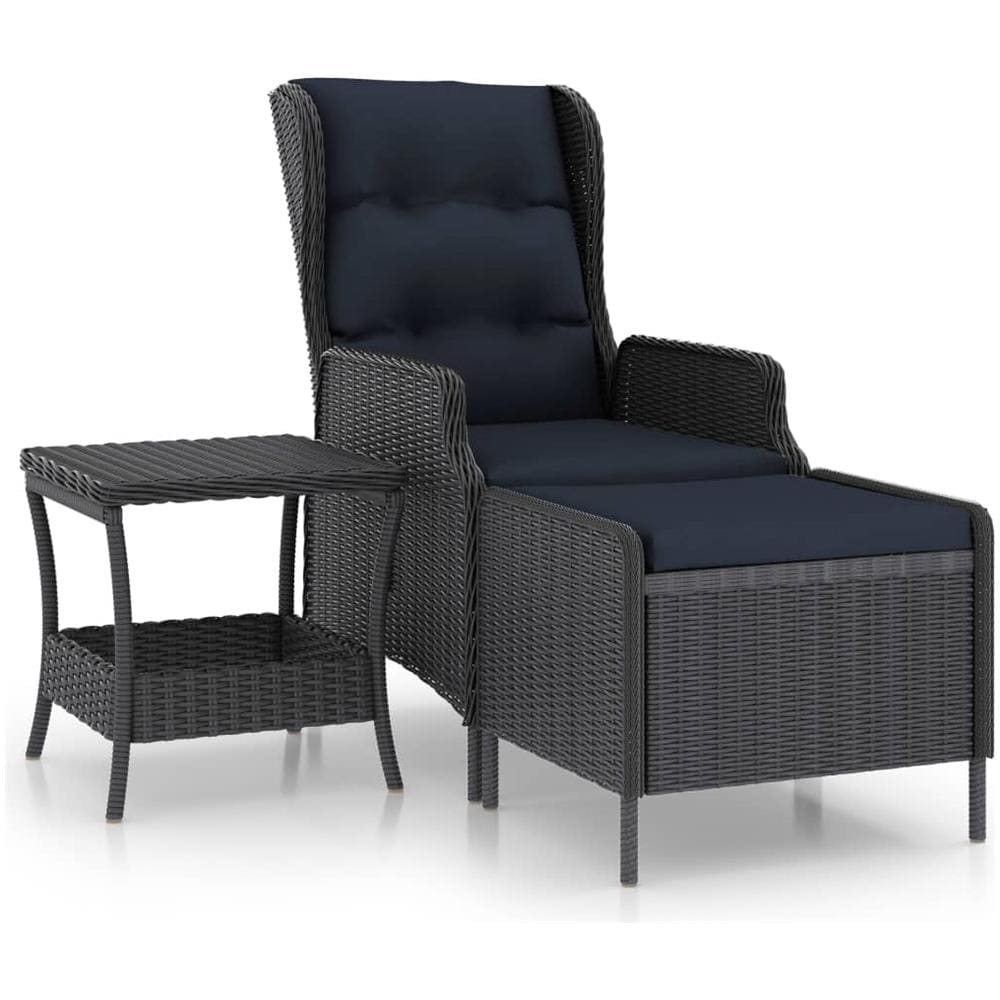 Set Divani da Giardino 2 pz con Cuscini Polyrattan Grigio Scuro - Foto 1