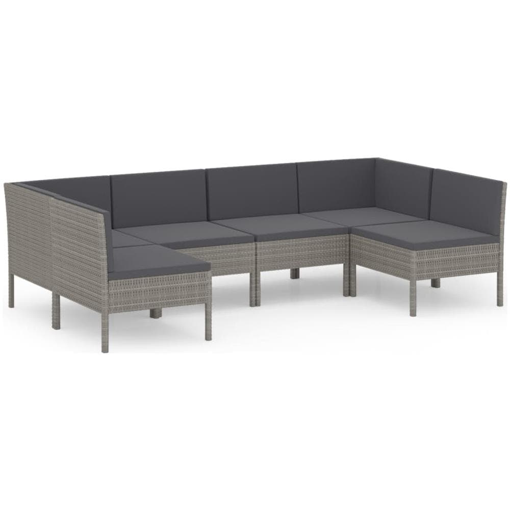 Set Divani Da Giardino 8 Pz Con Cuscini In Polyrattan Grigio - Foto 2