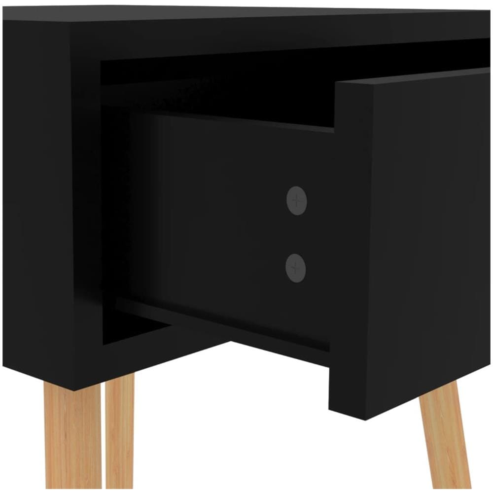 Comodini 2 pz Nero Lucido 40x40x56 cm in Legno Multistrato - Foto 2