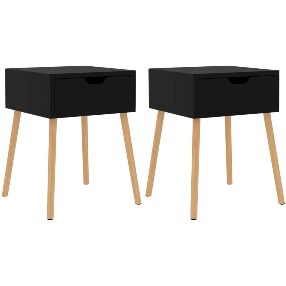 Comodini 2 pz Nero Lucido 40x40x56 cm in Legno Multistrato - Foto 1
