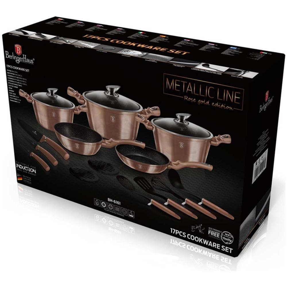 Bh-6161 Set Di Vasi In Granito 17 Elementi In Oro Rosa - Foto 2