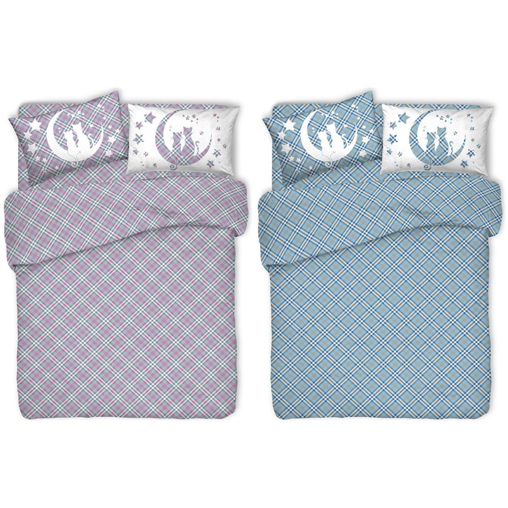 Copripiumino Sacco Piumone Pensieri Delicati 100% Cotone Dis Dillo Alla Luna Matrimoniale Rosa - Foto 2