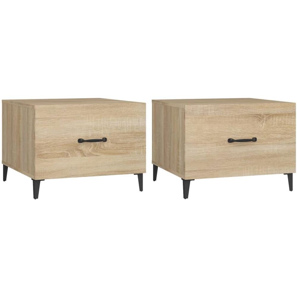 Tavolini Salotto Gambe In Metallo 2pz Rovere Sonoma 50x50x40 Cm - Foto 2