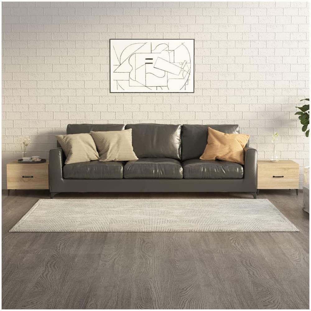 Tavolini Salotto Gambe In Metallo 2pz Rovere Sonoma 50x50x40 Cm - Foto 1