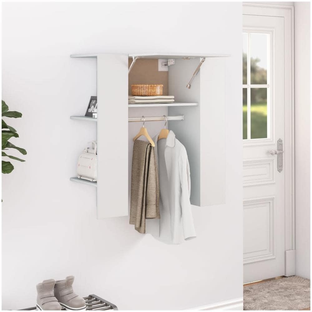 Scaffale Da Corridoio Bianco 97,5x37x99 Cm In Legno Multistrato - Foto 1