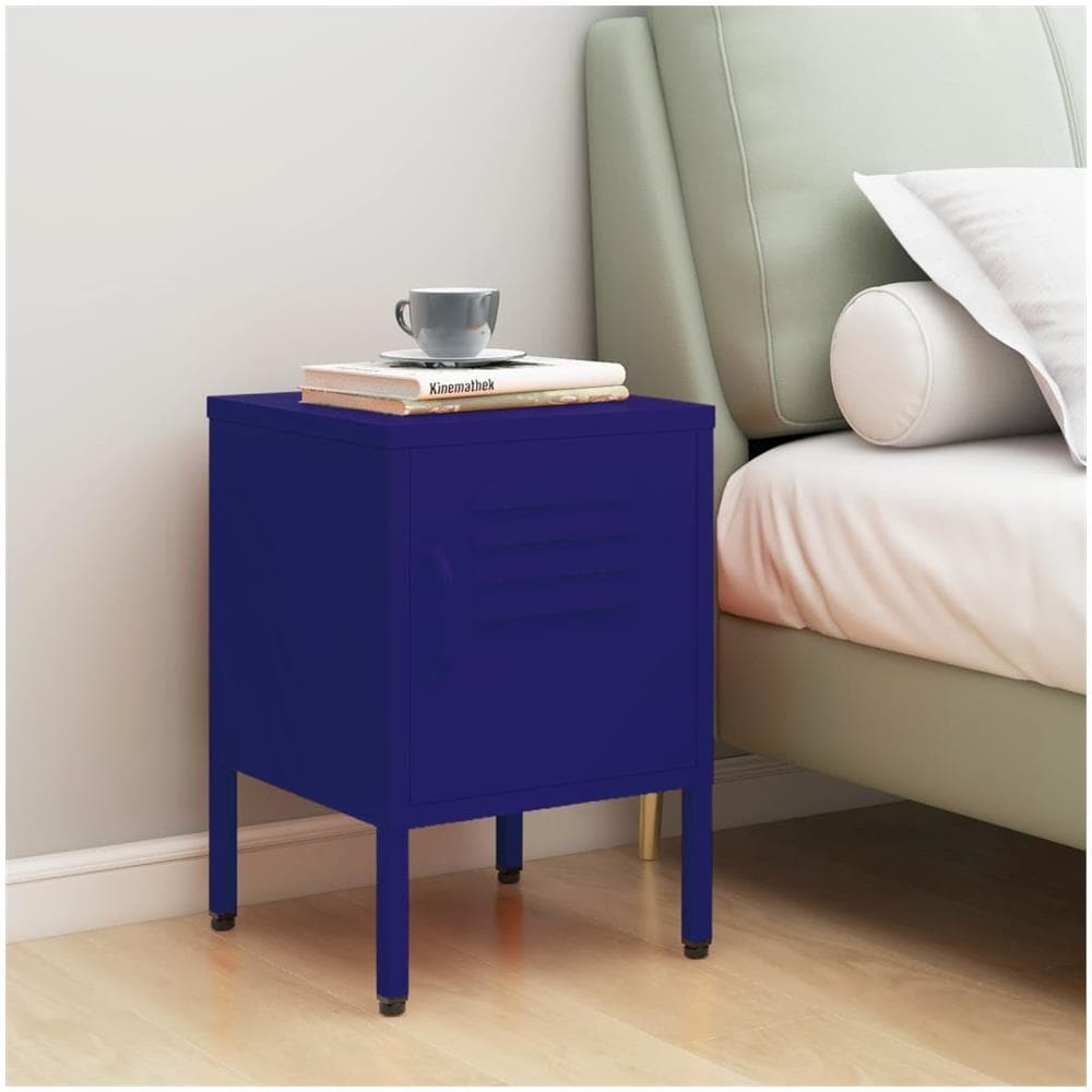 Comodino Blu Marino 35x35x51 Cm In Acciaio - Foto 1