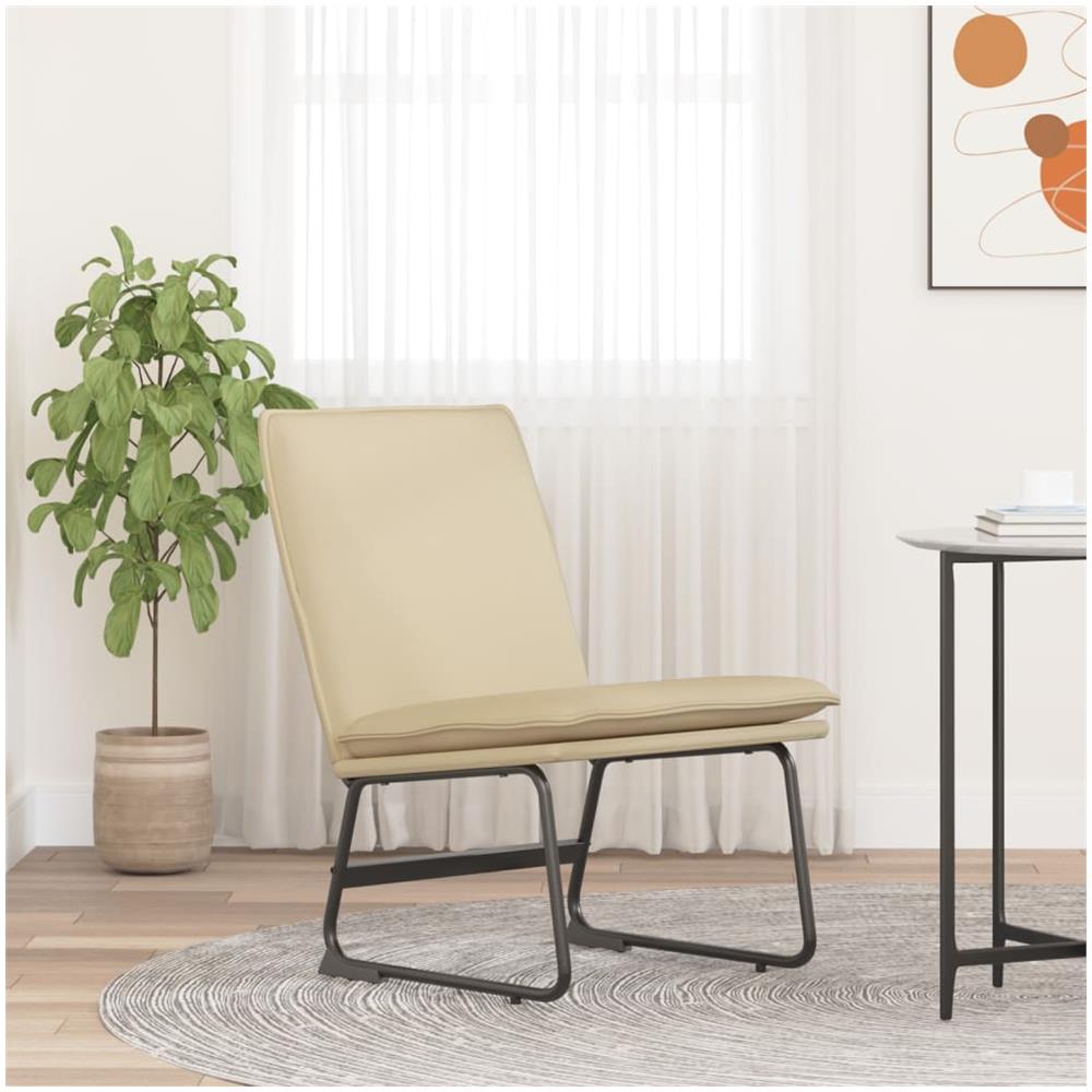 Sedia Lounge Crema 52x75x76 Cm In Tessuto - Foto 1