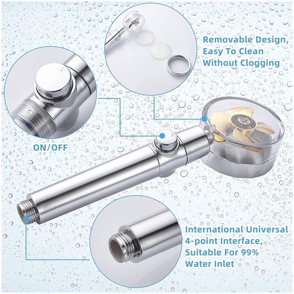 Soffione Doccia Turbo Con Flessibile E Filtro Acqua - Foto 2