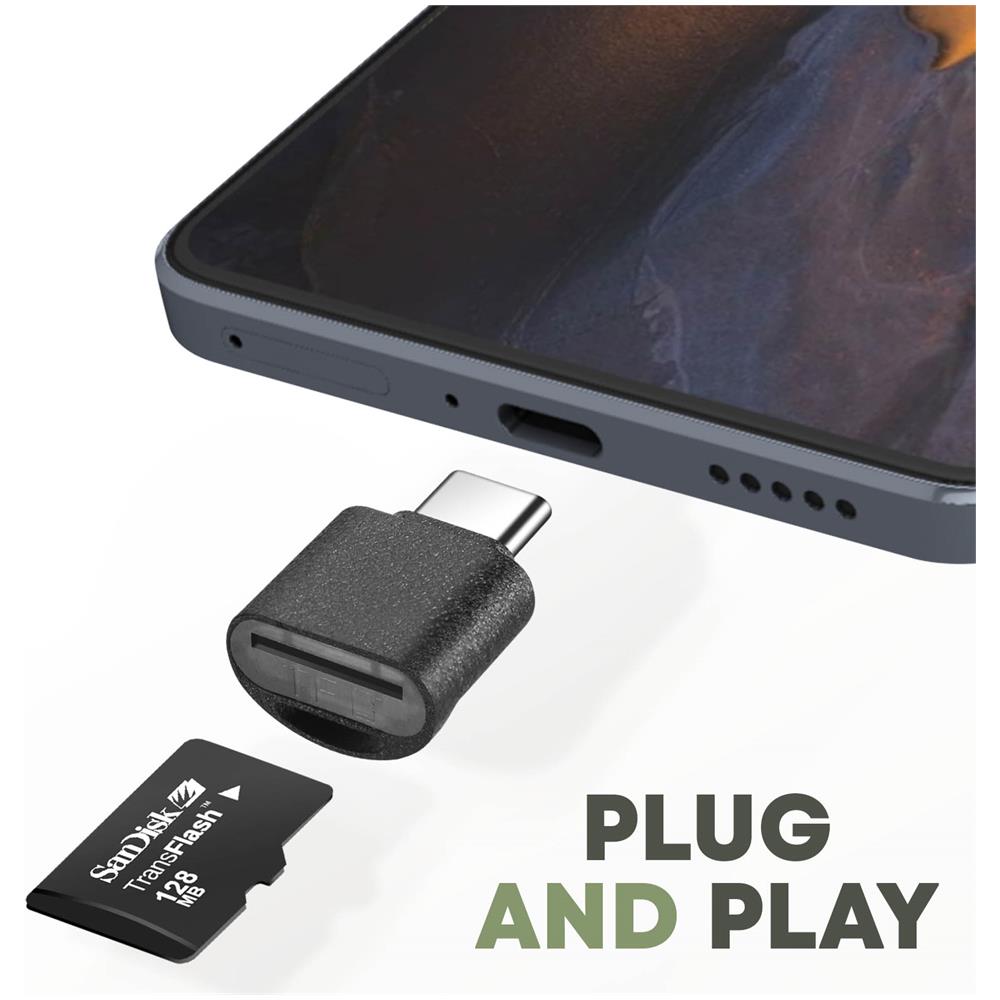 Mini Lettore Schede Micro-sd E Tf, Adattatore Usb-c Nero - Foto 2