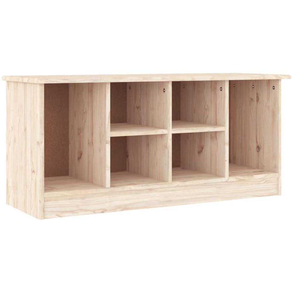 Panca Porta Scarpe Alta 100x35x45 Cm In Legno Massello Di Pino - Foto 2