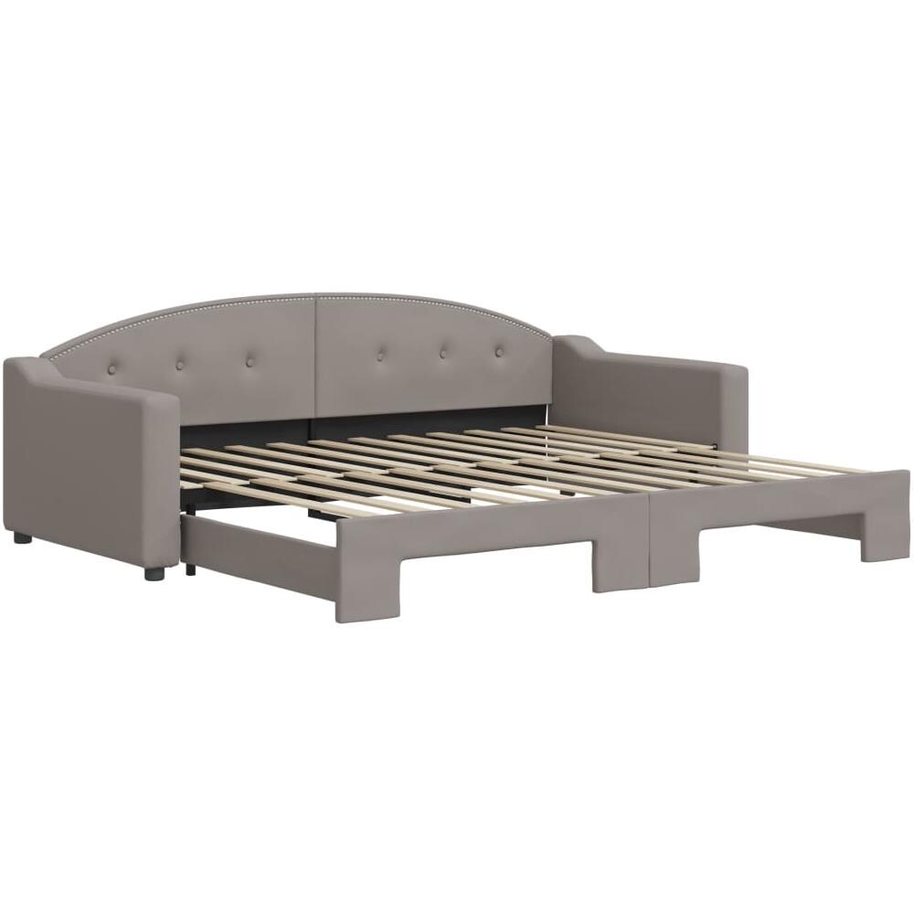 Divano Letto Con Letto Estraibile Tortora 90x200 Cm In Tessuto - Foto 2