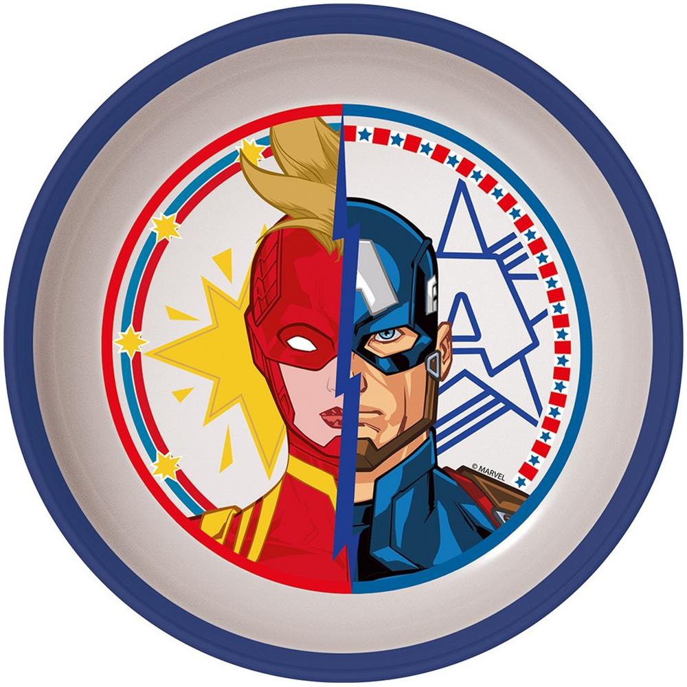 Ciotola Blu E Bianca Per Bambini In Plastica Avengers Captain America Captain Con Base Antiscivolo - Foto 1