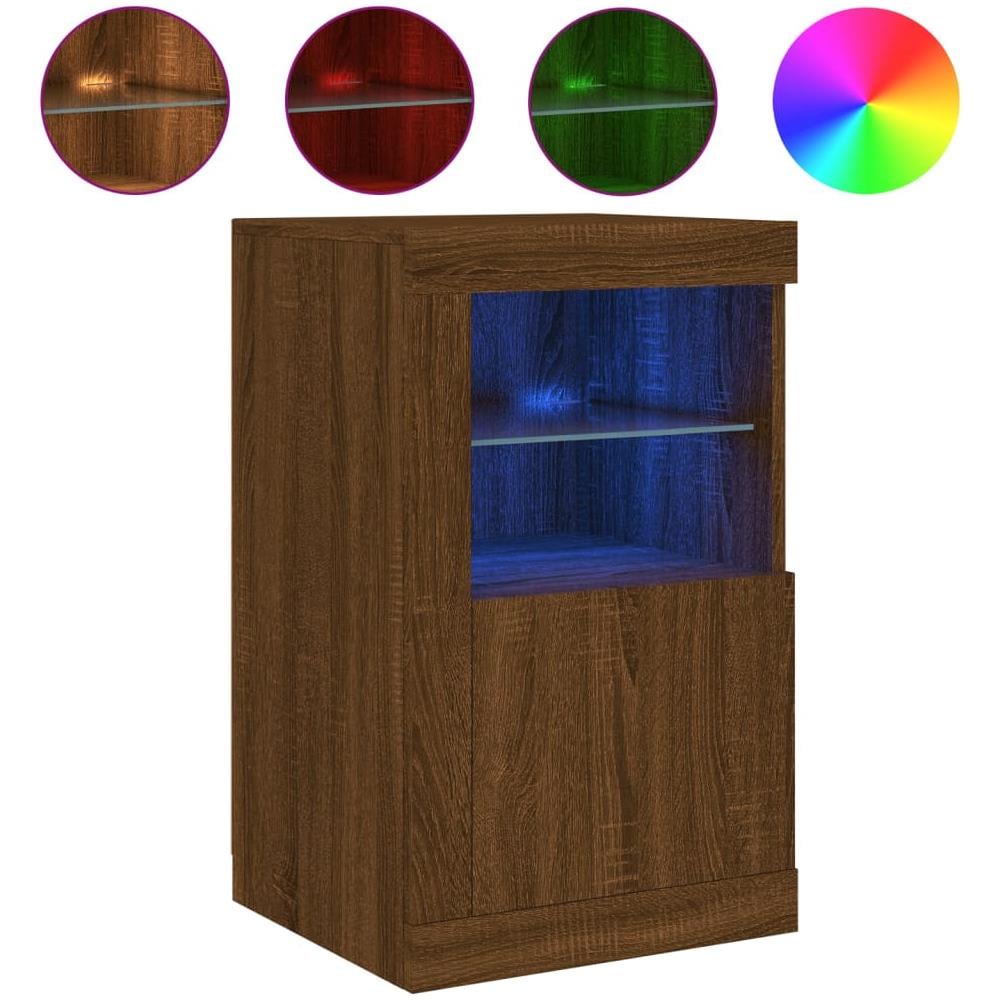 Armadietto Con Luci Led Rovere Marrone In Legno Multistrato - Foto 2