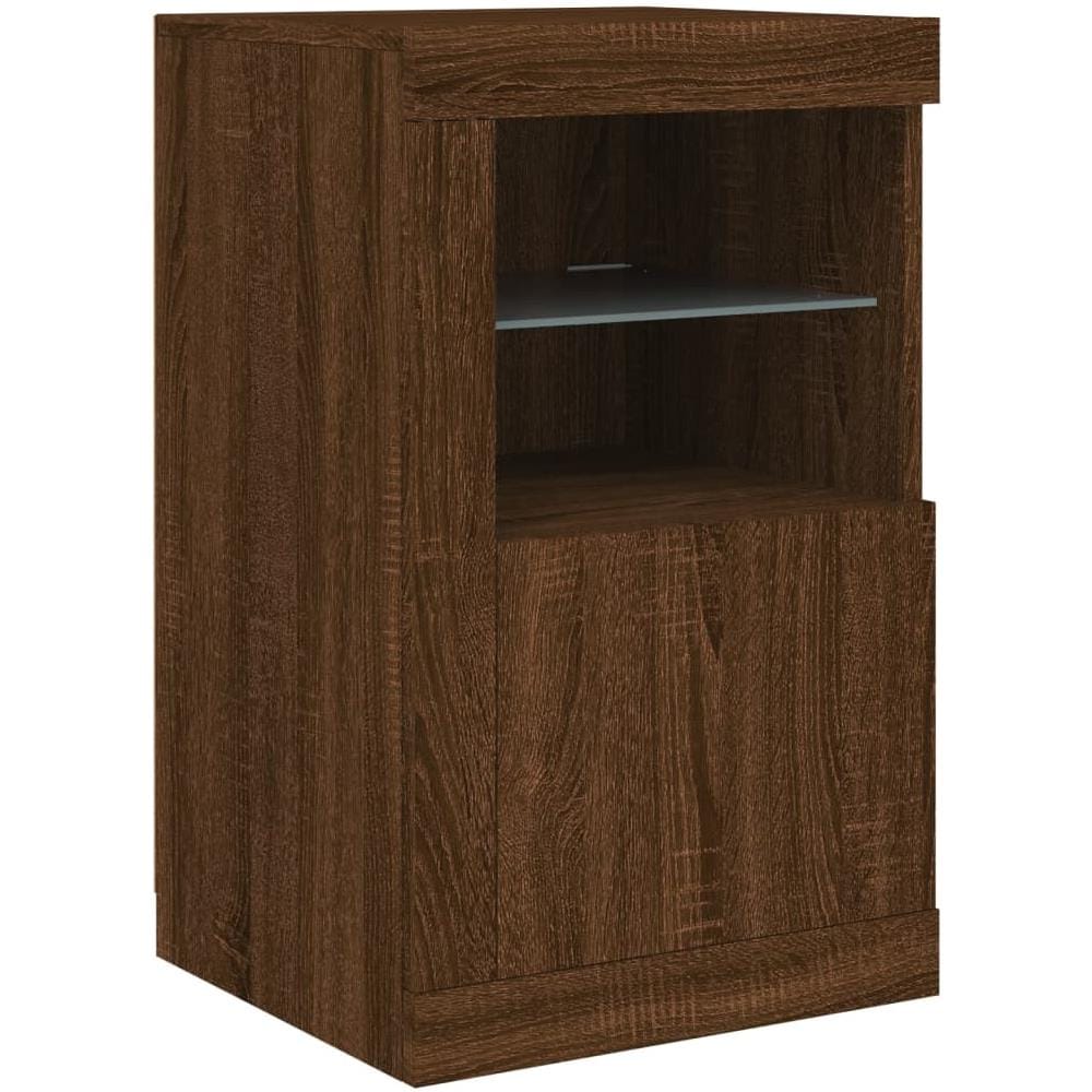Armadietto Con Luci Led Rovere Marrone In Legno Multistrato - Foto 3
