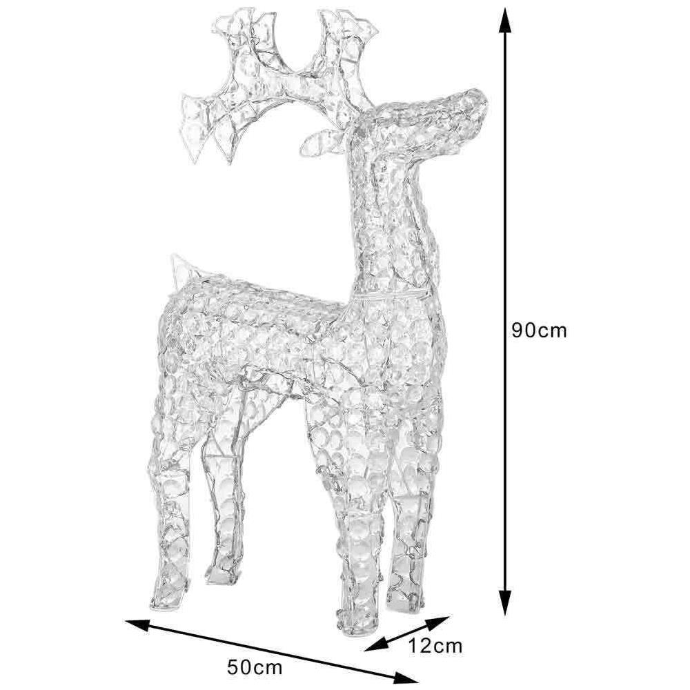 Renna Natalizia Luminosa 3D in Cristalli Acrilici 200 LED Bianco Freddo H. 90 cm - Foto 2