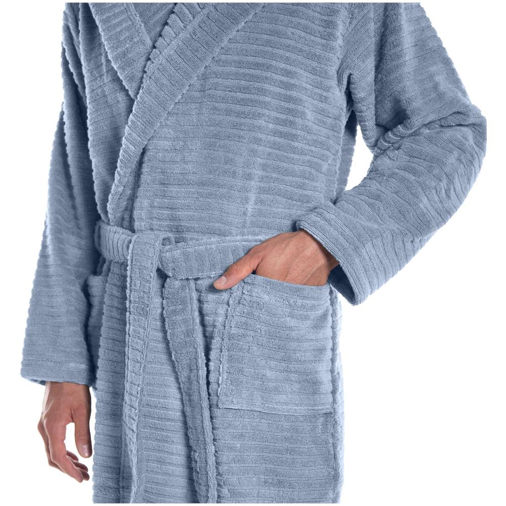 Accappatoio Con Cappuccio Spugnissima Stripe In Cotone Colore Blu Misura Ml - Foto 1