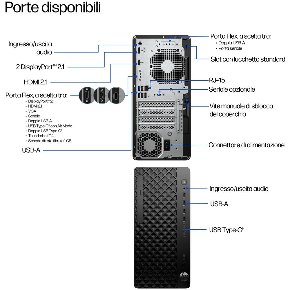 PC Desktop EliteDesk 8 Tower G1i Intel Core Ultra 7 265 RAM 16GB SSD 512GB 10xUSB Windows 11 Pro - Foto 2