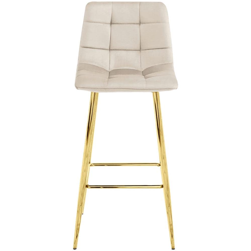 Sgabello TEOTO in velluto beige con gambe dorate, design moderno - Foto 2