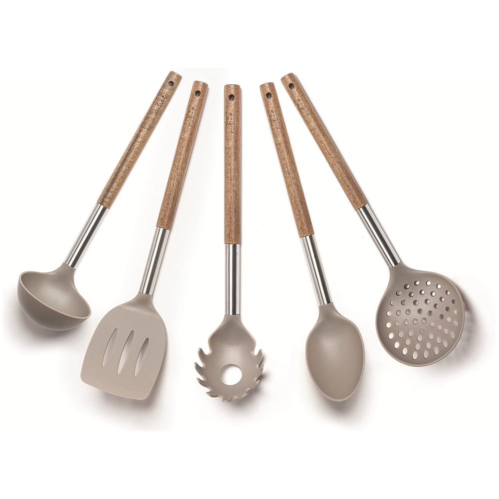 Set 5 utensili cucina manico acacia - Foto 1