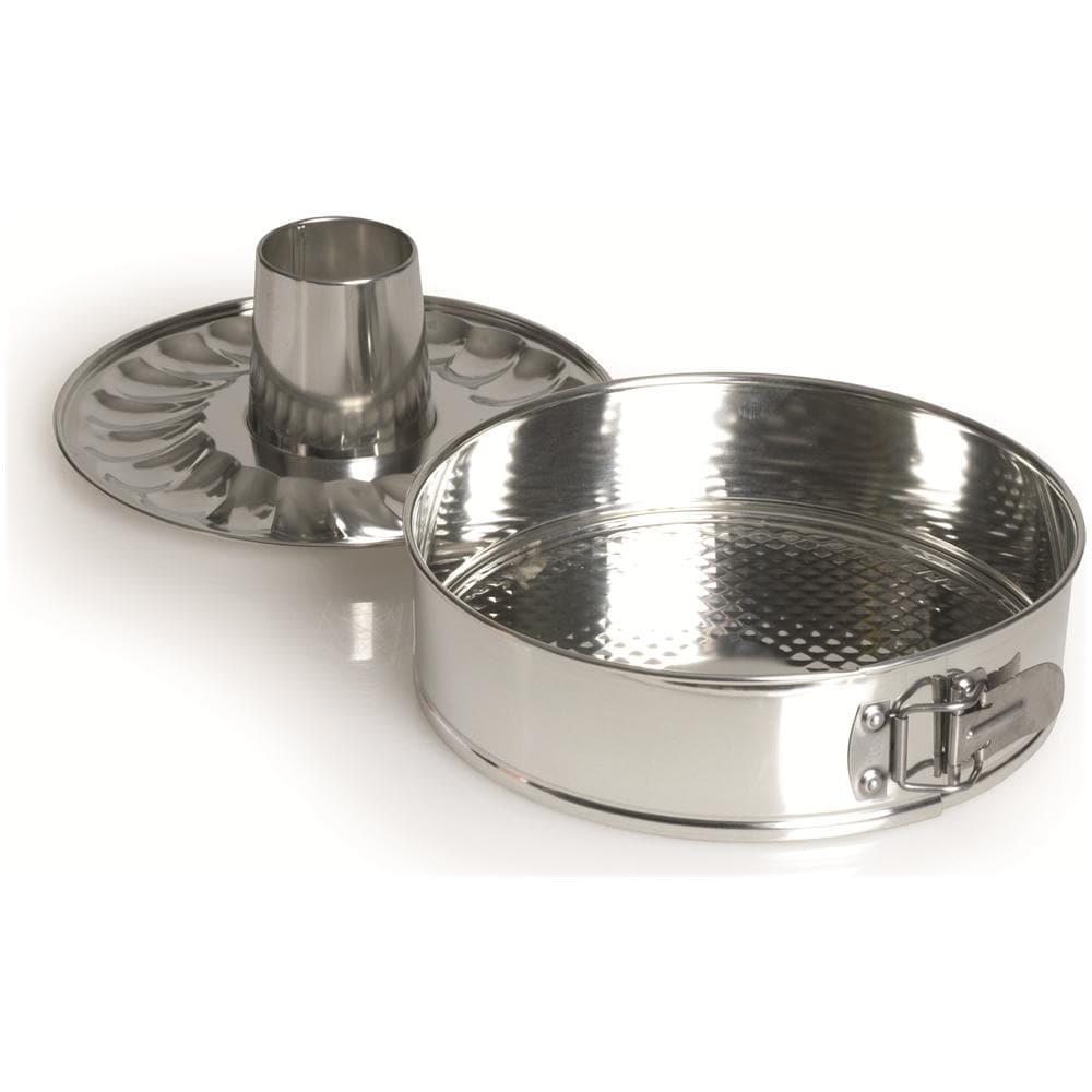 Tortiera apribile 2 fondi cm. 24 in acciaio stagnato. - Foto 1