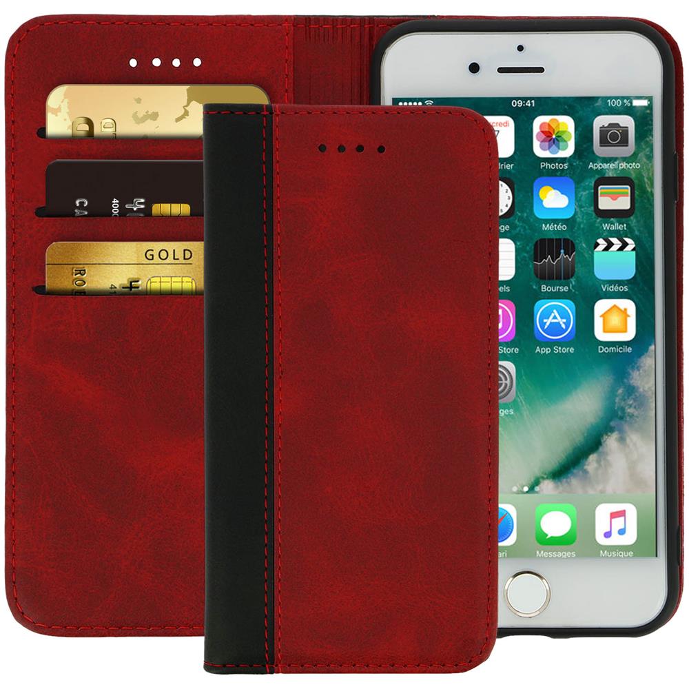Custodia Iphone 7 E 8 Portacarte Funzione Supporto Rosso - Foto 5