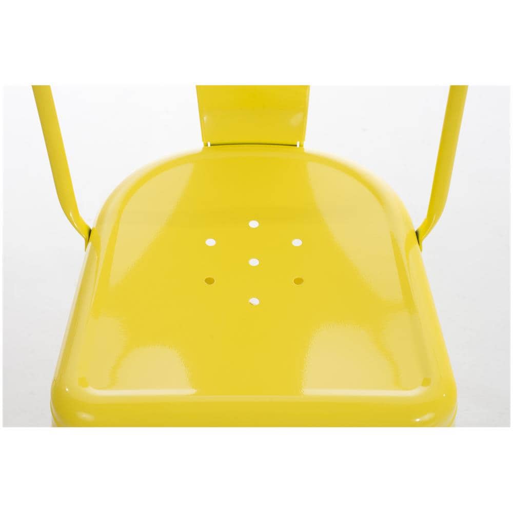 Sedia Impilabile in Metallo Benedikt - Sedia Bar o Cucina Stile Industria - Sedia Pranzo Design Scandinavo Laccata con Alto Schienale I Altezza Seduta 46 cm I Portata Max 200 kg Giallo - Foto 5