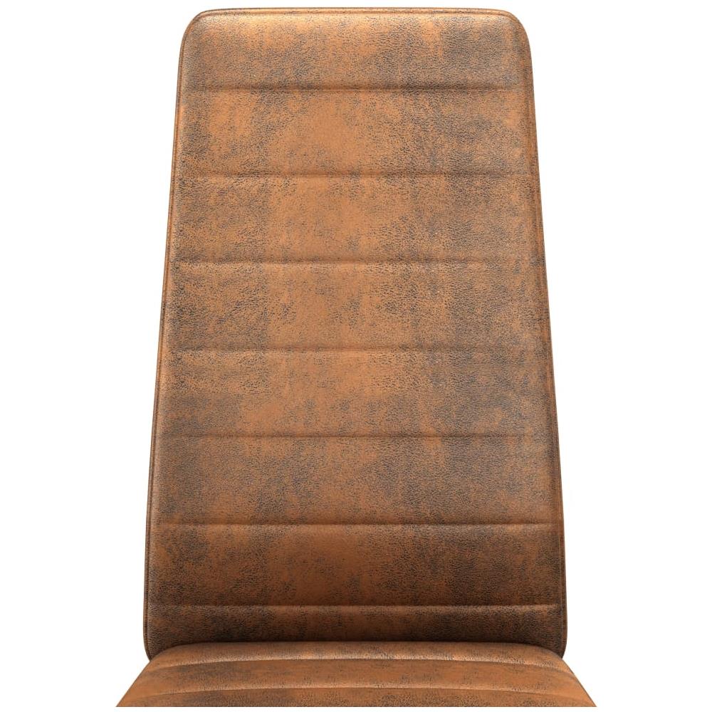 Sedie Per Sala Da Pranzo 2 Pz In Similpelle Scamosciata Marrone - Foto 10