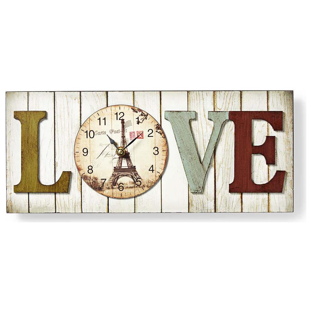 Clwa001wdl40 Horloge Murale Dans Un Cadre En Bois, Design « Love » - Foto 1