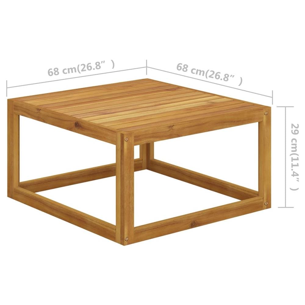 Tavolino da Caffè 68x68x29 cm in Legno Massello di Acacia - Foto 5