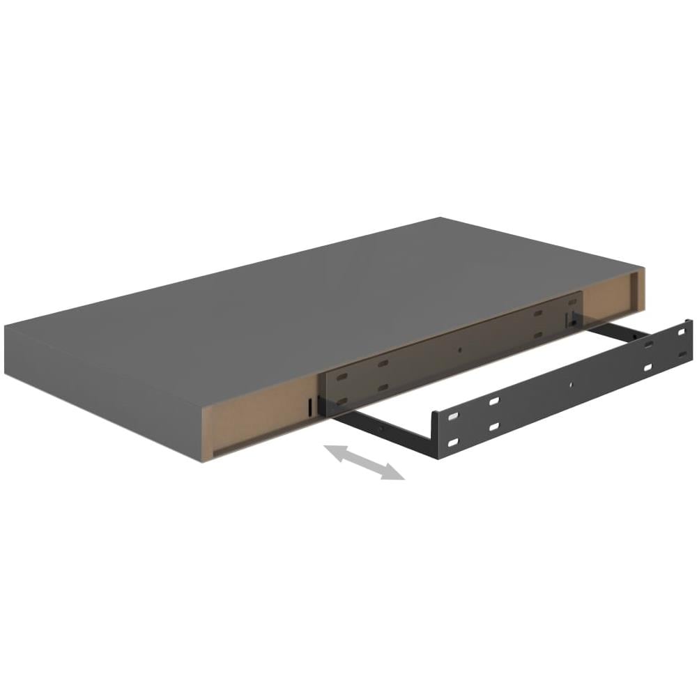 Scaffali A Parete 4 Pz Grigio Lucido 50x23x3,8 Cm In Mdf - Foto 8