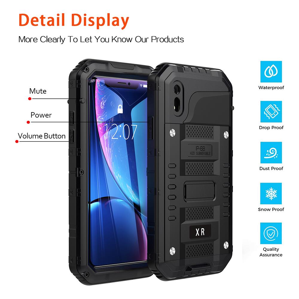 Cadorabo Custodia Compatibile Con Apple Iphone Xr In Nero - Robusta Protezione A 360° Con Protezione Del Display - Coperchio Protettivo Antiurto Outdoor Heavy Duty - Foto 8