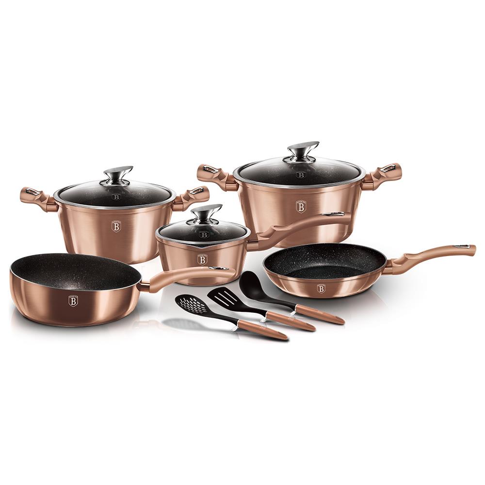 Set Vasi In Granito Berlinger Haus Bh-6160 Oro Rosa 13 Pezzi. - Foto 1