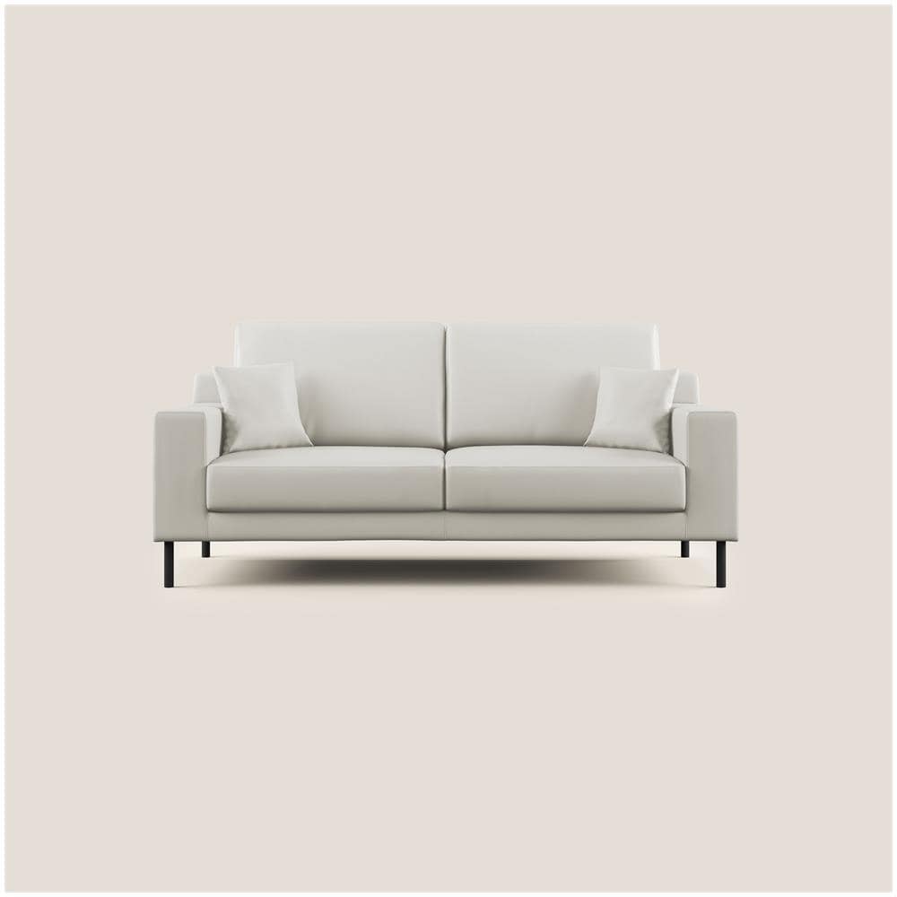 Uranio Divano Moderno Lineare In Ecopelle Impermeabile T04 Bianco 206 Cm - Foto 1