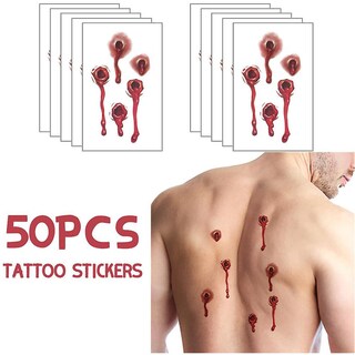 30 Tatuaggi Finti Halloween - Adesivi 3D Cicatrici E Ferite - Temporanei, Impermeabili, Per Costumi Zombie E Vampiri