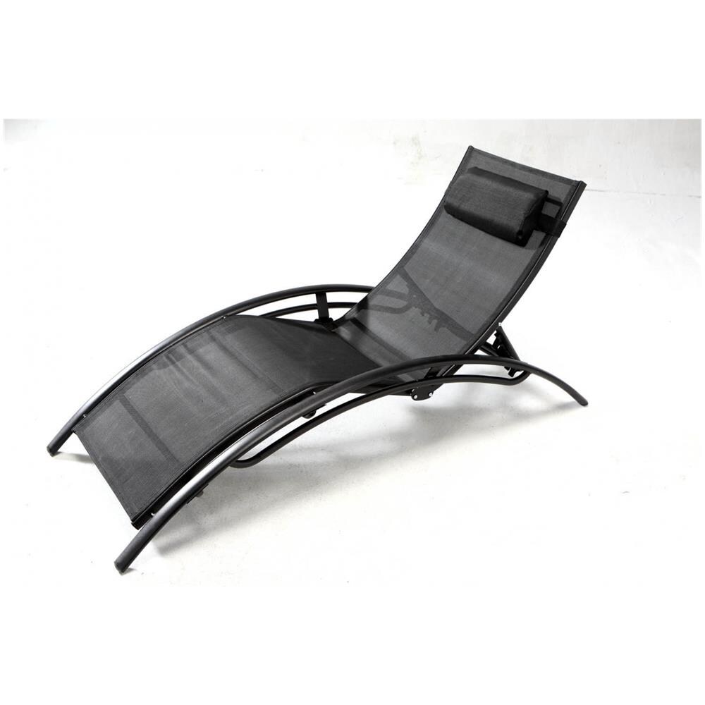 Set Di 2 Sdraio Regolabili E Impilabil Nero Limea - Foto 2