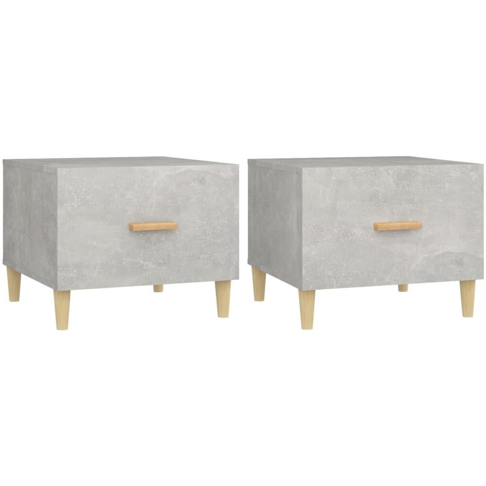 Tavolini Salotto 2pz Grigi Cemento 50x50x40cm Legno Multistrato - Foto 1