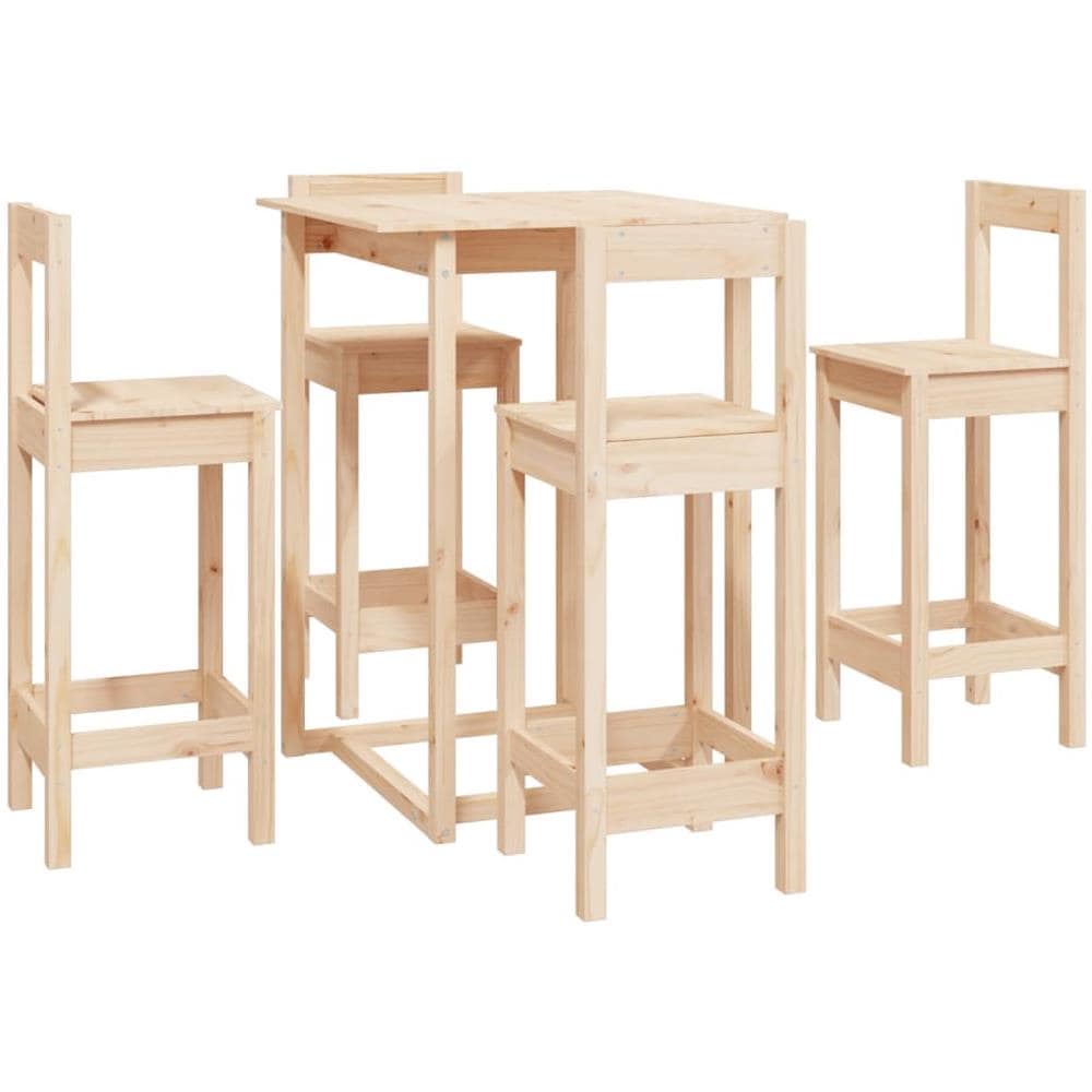 Set Da Bar 5 Pz In Legno Massello Di Pino - Foto 2