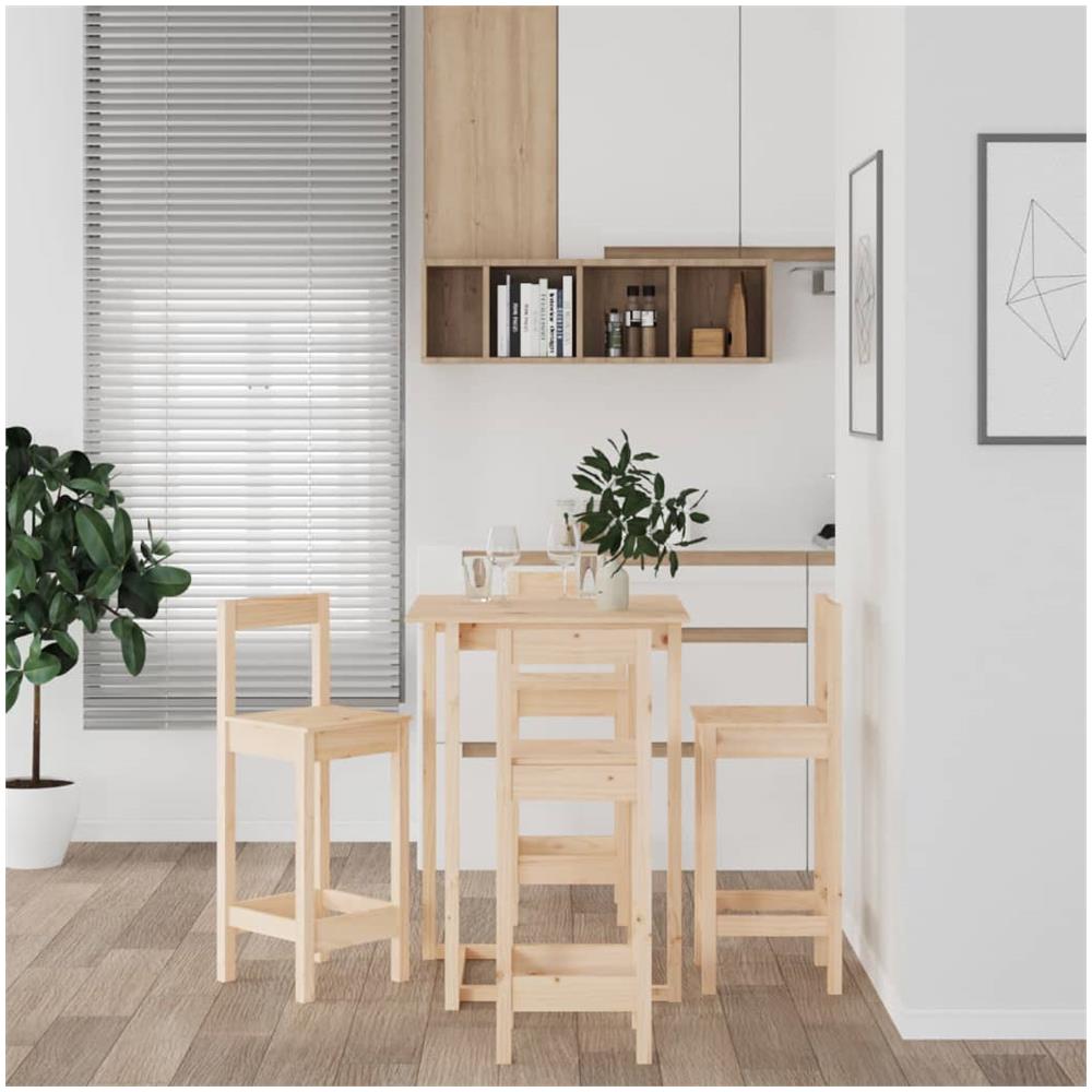 Set Da Bar 5 Pz In Legno Massello Di Pino - Foto 1