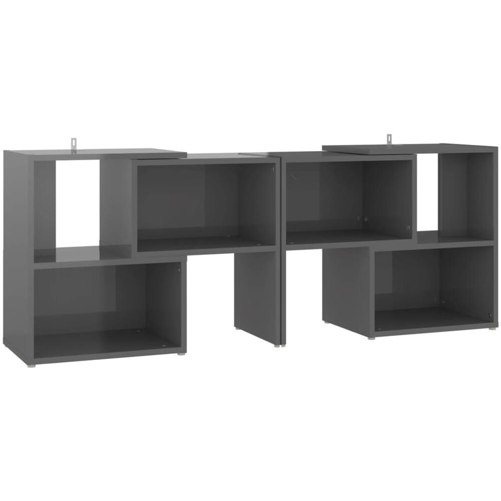 Mobile Tv Grigio Lucido 104x30x52 Cm In Truciolato - Foto 2