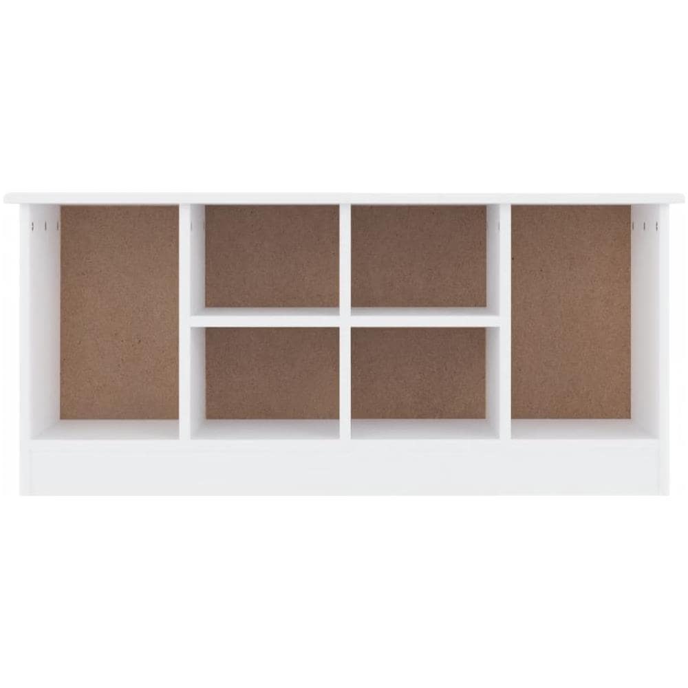 Panca Porta Scarpe Alta Bianca 100x35x45 Cm Legno Massello Pino - Foto 3