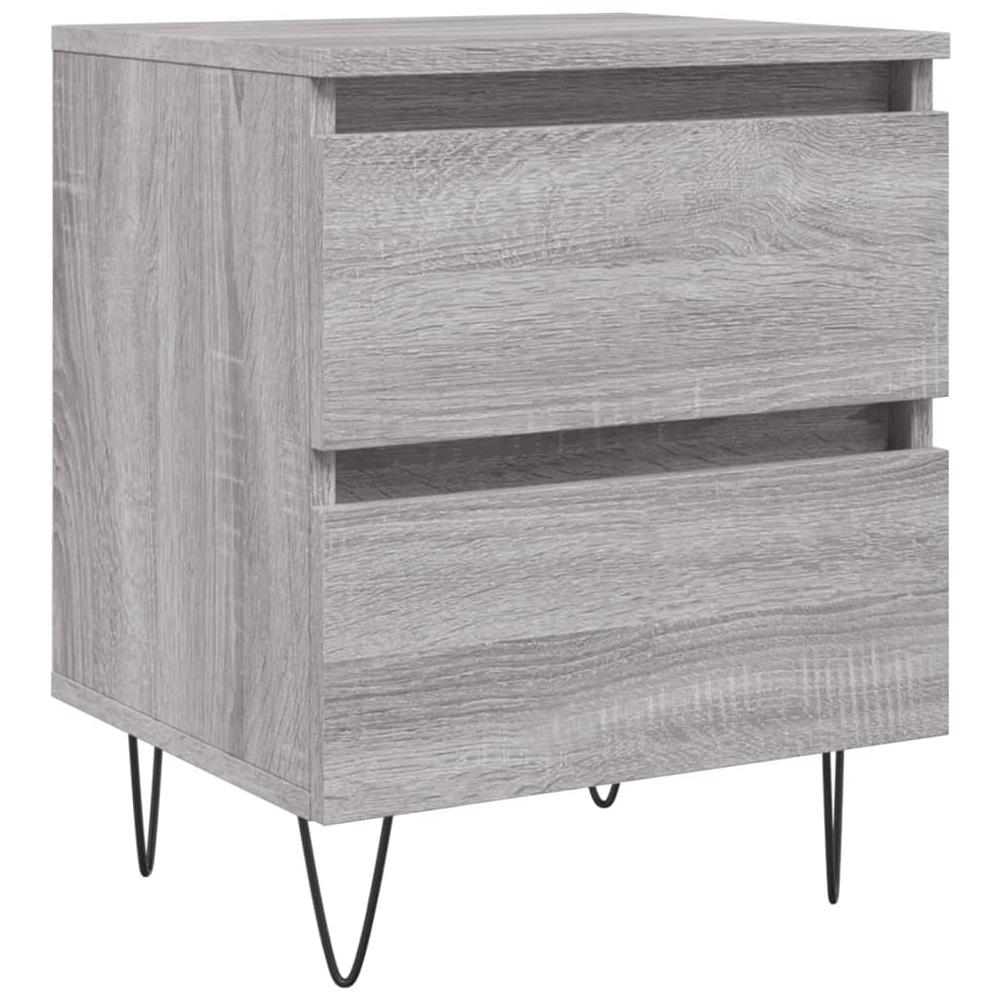 Comodino Grigio Sonoma 40x35x50 Cm In Legno Multistrato - Foto 2