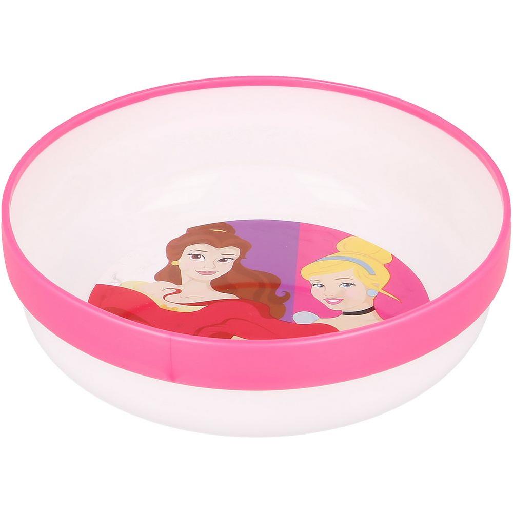 Disney Ciotola Rosa E Bianca Per Bambine In Plastica Principesse Cenerentola Ariel Belle Con Base Antiscivolo - Foto 2