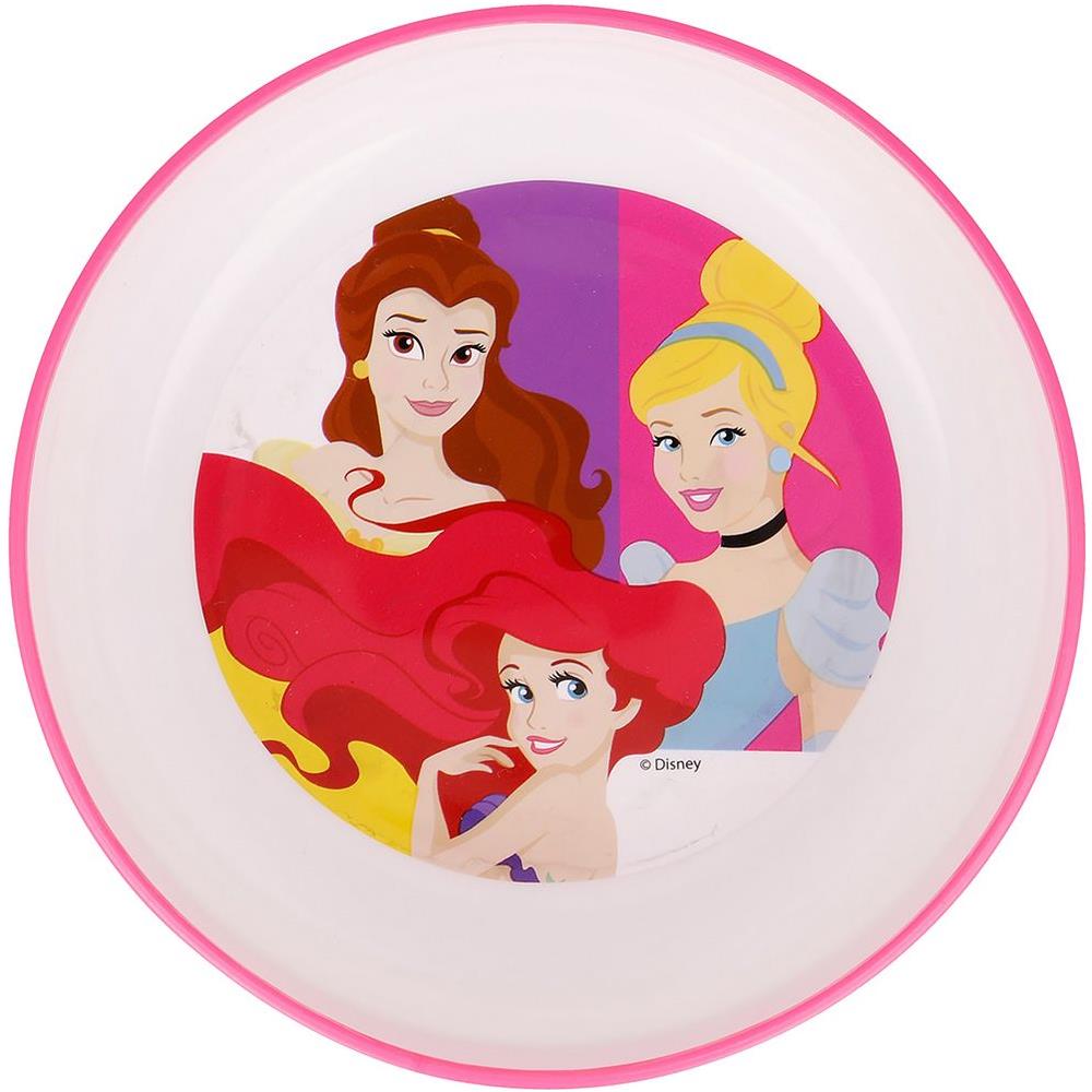 Disney Ciotola Rosa E Bianca Per Bambine In Plastica Principesse Cenerentola Ariel Belle Con Base Antiscivolo - Foto 3